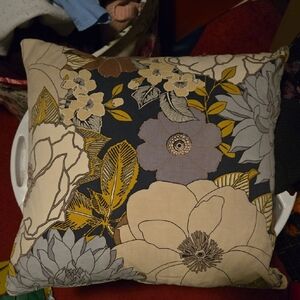 Floral Patterned Throw Pillow